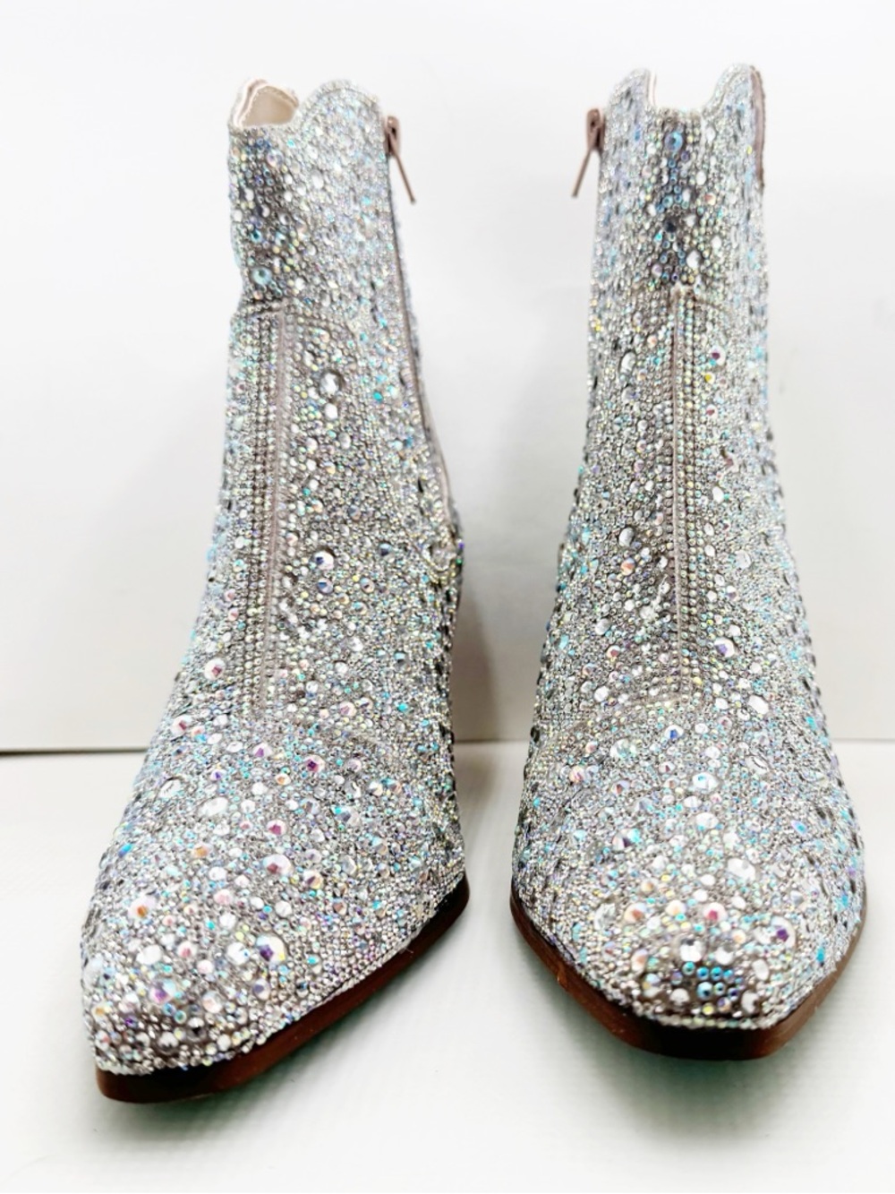 🆕{BETSEY JOHNSON} Blue DIVA Rhinestone Embellished Western Bootie - Picture 7 of 16